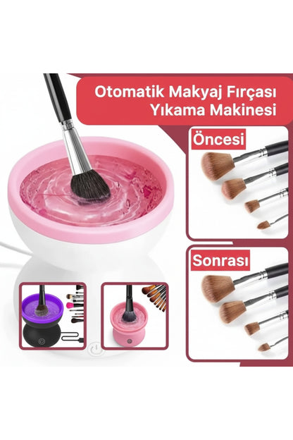 Otomatik Makyaj Fırçası Temizleme Makinesi - Elektrikli, Hızlı Kurutma Özellikli Fırça Yıkama Cihazı