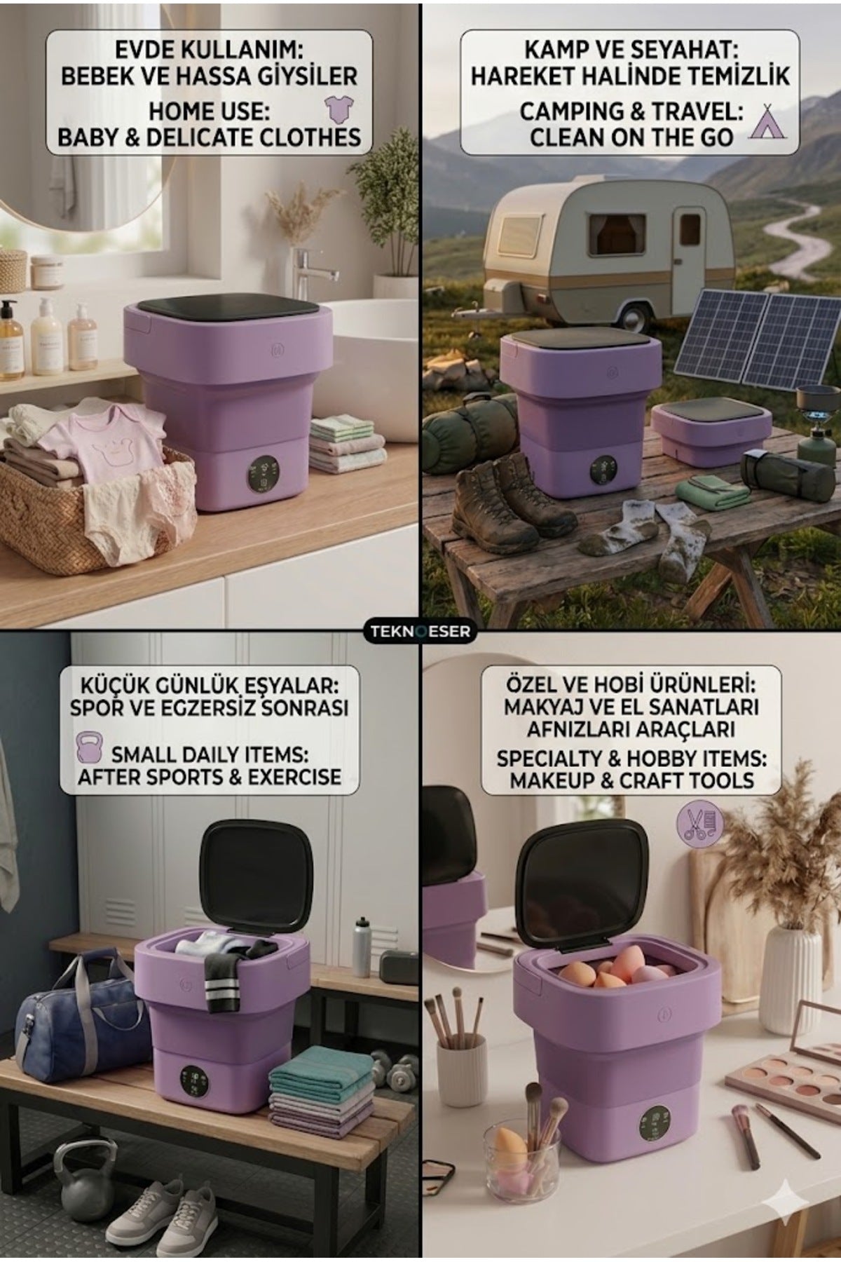 Katlanabilir Mini Çamaşır Makinesi Taşınabilir Pratik Seyahat Tipi Yıkama Makinesi