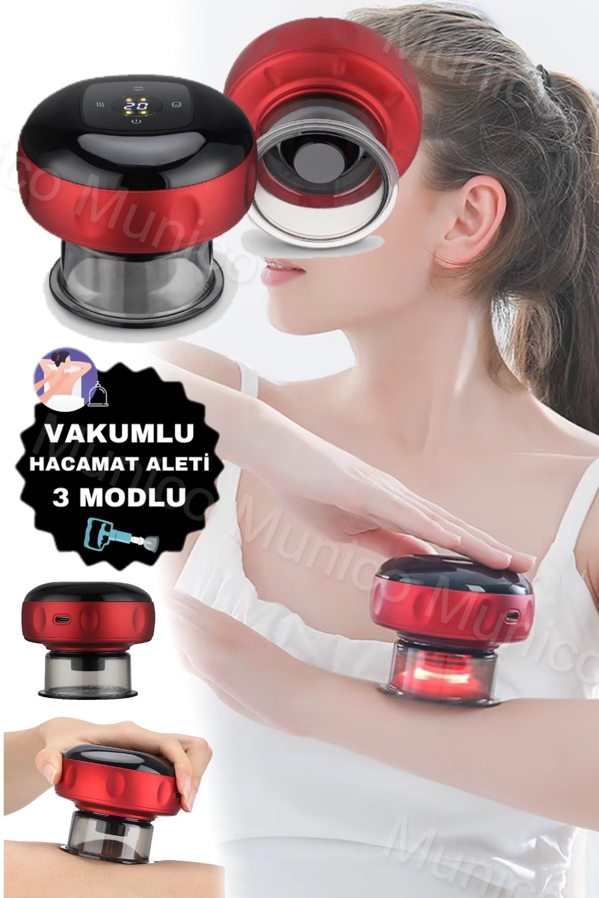 Akıllı Vakumlu Hacamat Cihazı – Sabit Sıcaklık ve Isıtmalı Kupa Terapi Masaj Aleti