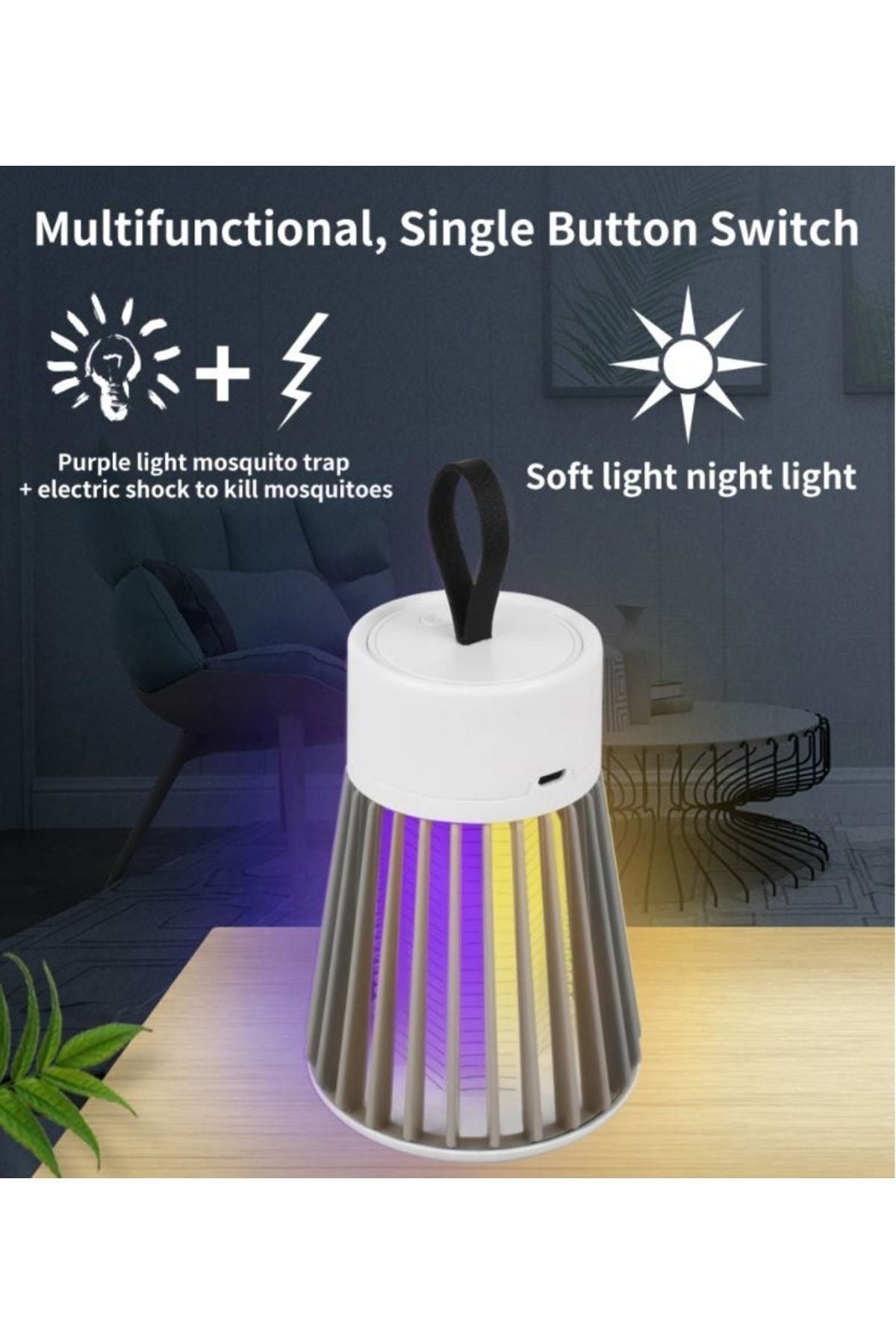 Sivri Sinek Uçan Haşere Yakalama Cihazı 5watt Uv Tutucu Yokedici Cızz Şarjlı Elektrikli