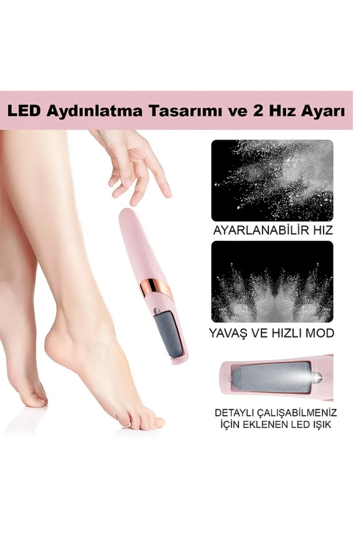 Şarjlı Ayak Törpüsü Pedikür ve Ayak Bakım Aleti Ayak Tabanı Bakım Törpüsü Topuk Nasır Temizleme