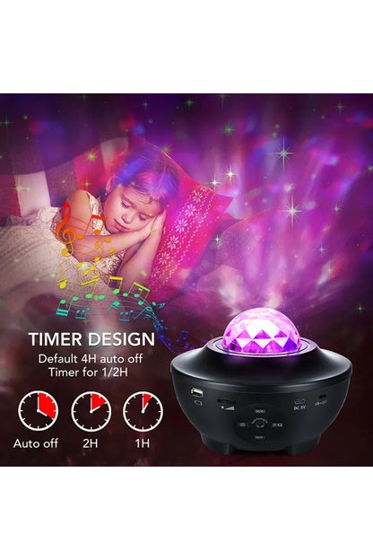 Smart Starry Projektör Light Bluetooth Müzik 7 farkli Ambians