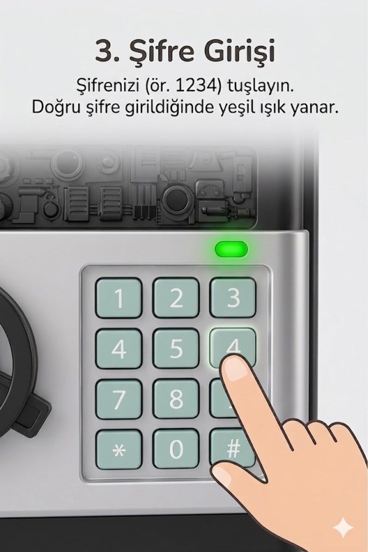 Siyah Şifreli Elektronik Kumbara Çocuklar İçin | ATM Kart Girişli Otomatik Para Yutan Para Kasası