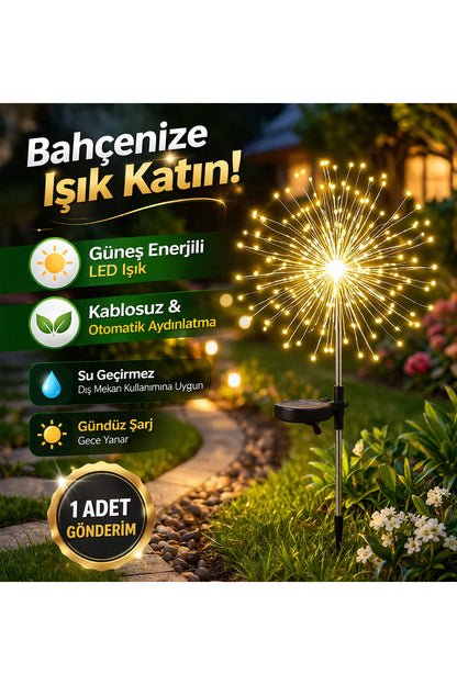 Güneş Enerjili LED Bahçe Işığı – Su Geçirmez Dekoratif Yıldız Çiçek Aydınlatma (1 Adet)
