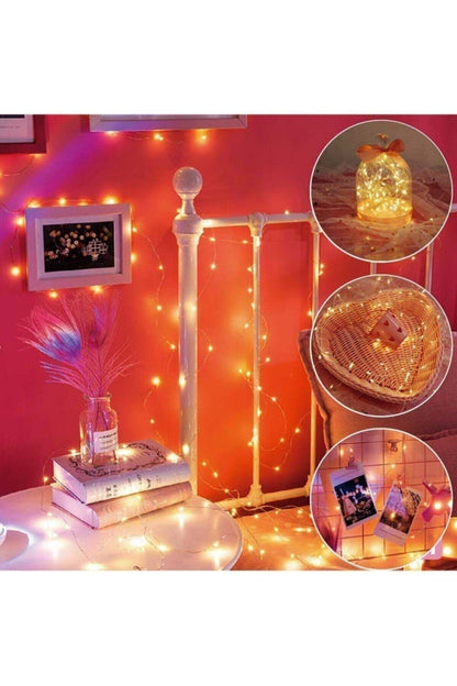 Peri Telli Perde Led Işık 2.5x2.5 Metre 300 Ledli Kumandalı Usb'li 8 Animasyonlu