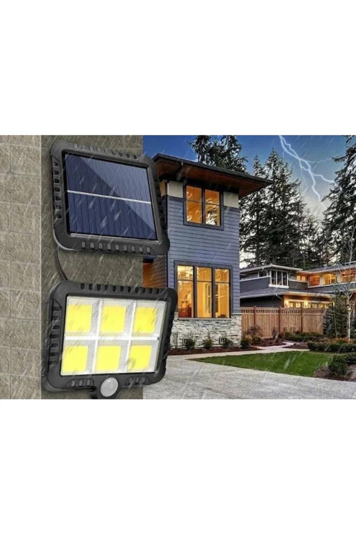 Güneş Enerjili COB LED Projektör Lamba | Hareket Sensörlü | Su Geçirmez Dış Mekan Aydınlatma