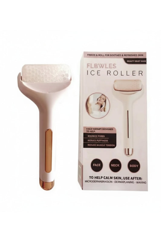 Buz Silindiri Ice Roller Şişkinlik Giderici ve Gözenek Sıkılaştırıcı Yüz Masaj Aleti Pembe Gold Seri
