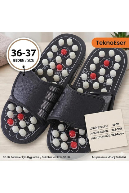 Akupunktur Masaj Terliği - Ayak Refleksoloji ve Rahatlatıcı Masaj Terliği (36-37 Beden)