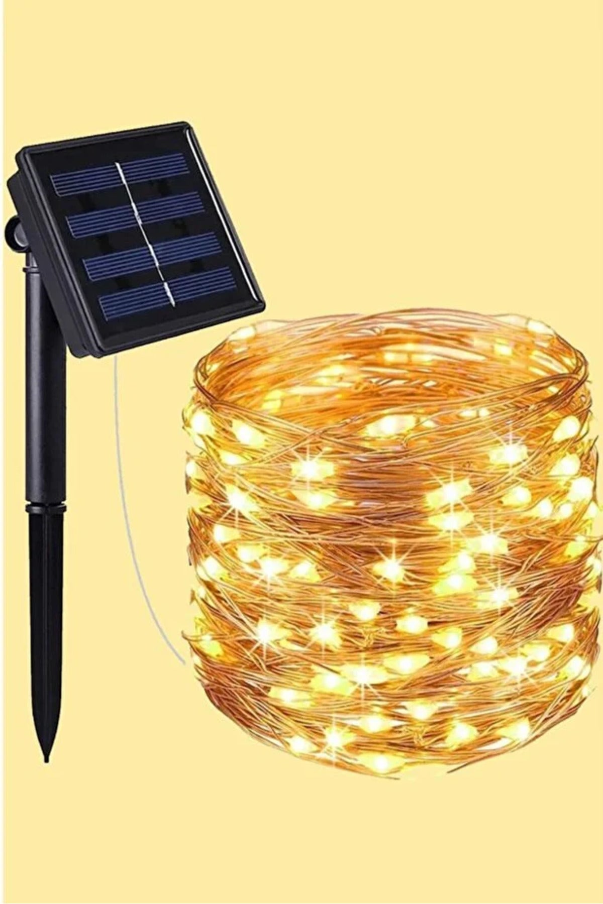 Güneş Enerjili 20 Metre Peri Led Işık 200 Led 8 Mod Dış Mekan Ağaç Balkon Solar Bahçe Aydınlatma