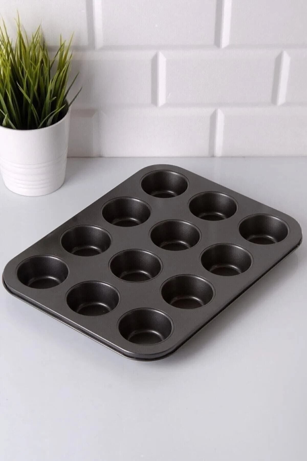 12'li Metal Yapışmaz Muffin Kek Kalıbı (26.5CM*35CM)