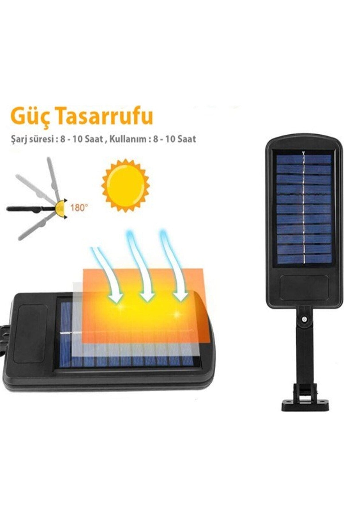 Büyük Boy 128 Led Solar Bahçe Sokak Lambası Hareket Sensörlü Kumandalı 3 Modlu Güneş Enerj