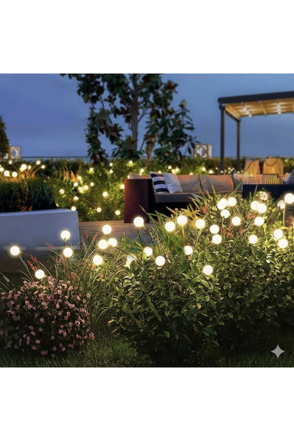Güneş Enerjili Solar Ateş Böceği Bahçe Aydınlatma - 8 LED'li Rüzgarda Sallanan Dekoratif Lamba