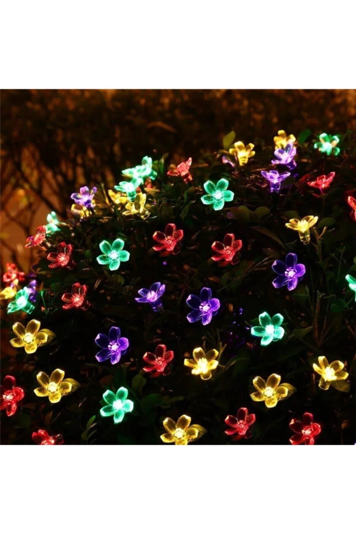 Çiçek Motifli Güneş Enerjili Led Solar Bahçe, Ağaç Işıldağı Çok Renkli (multicolor) Renk