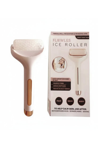 Buz Silindiri Ice Roller Şişkinlik Giderici ve Gözenek Sıkılaştırıcı Yüz Masaj Aleti Pembe Gold Seri