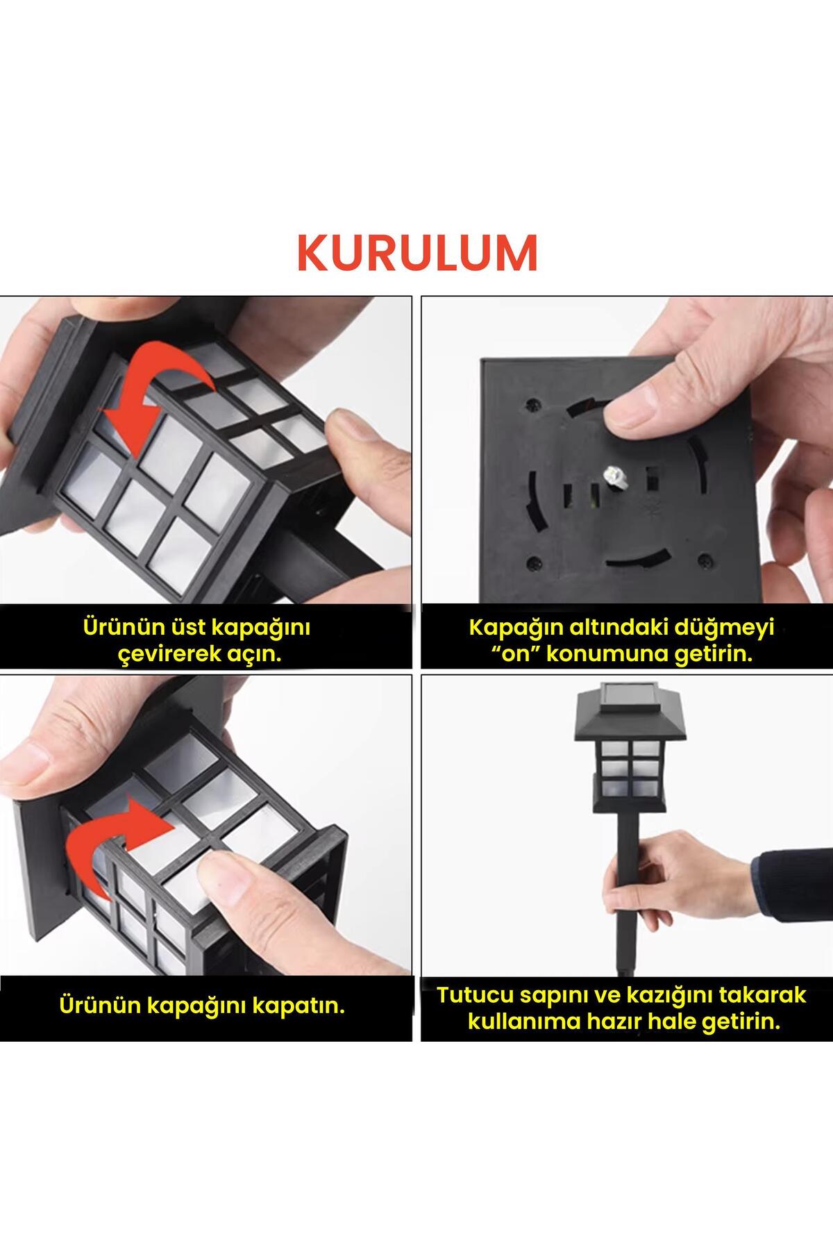 8 Adet Solar Bahçe Aydınlatma Lambası Su Geçirmez Dekoratif Çim ve Yürüyüş Yolu Işığı Seti Karanlık