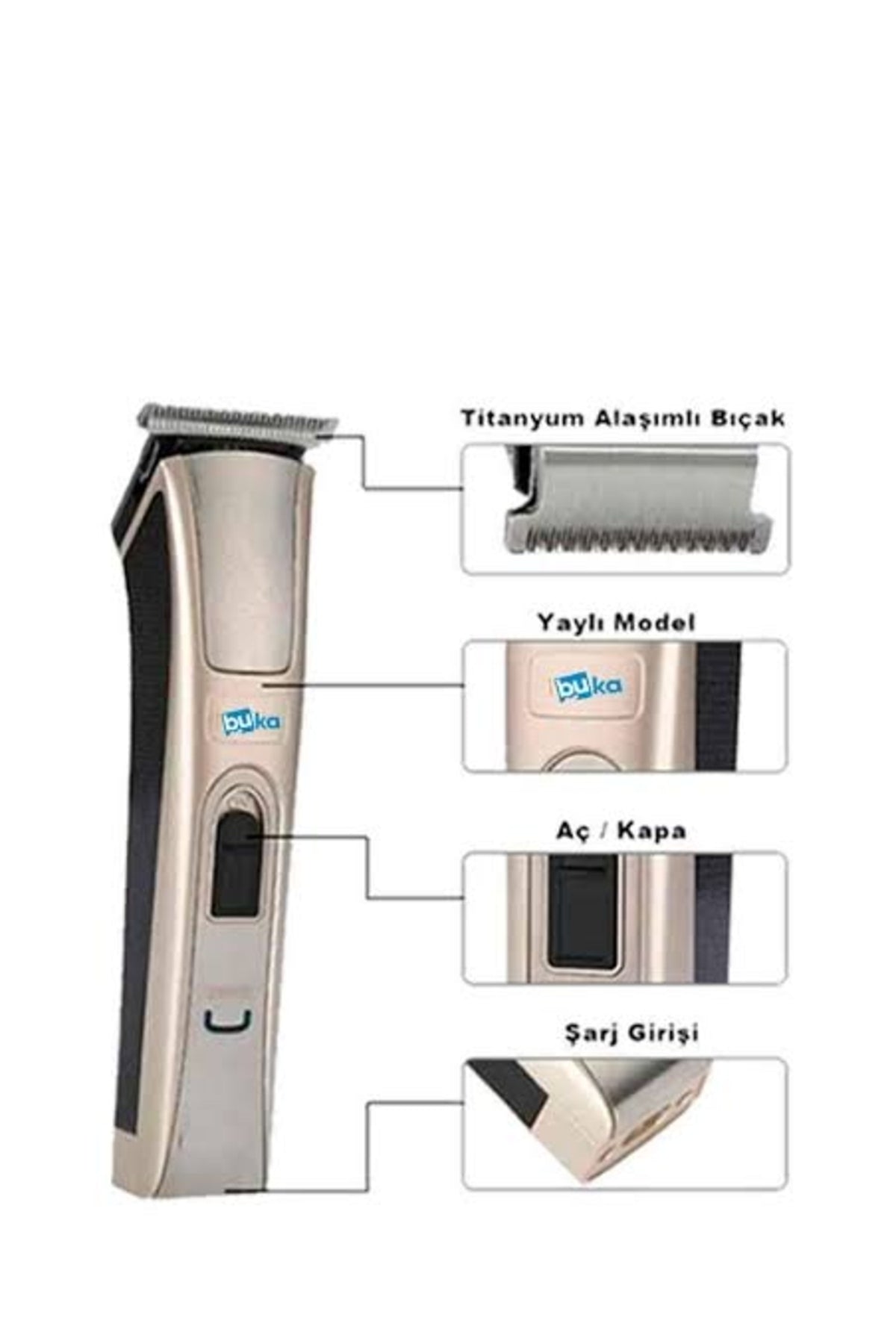 Gümüş Deraling Tıraş Makinesi Saç Sakal Vücut Profesyonel Tıraş Makinesi 2 Yıl 30 - 60 dk Yok Yok S