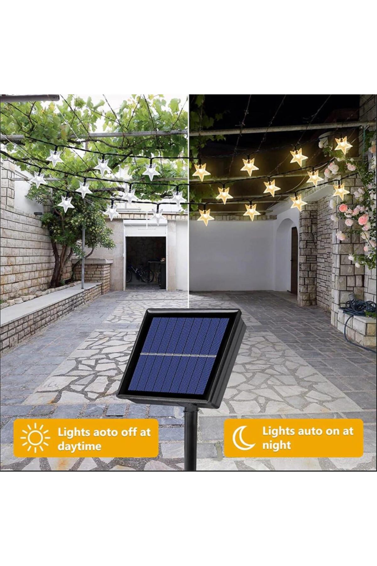 7 Metre 30 Yıldız Solar Led Işık – Güneş Enerjili Dış Mekan Dekoratif Aydınlatma