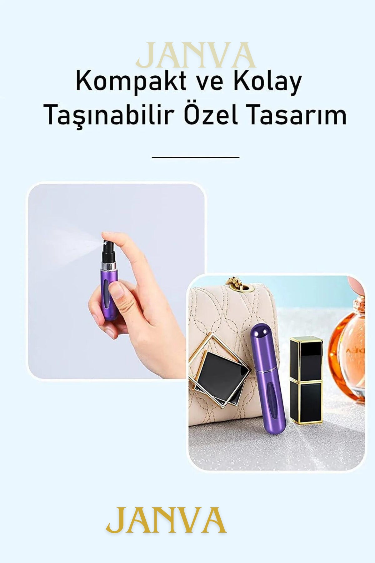 Parfüm Şişesinden Çanta Içi Mini Doldurulabilir Seyahat Cep Yedek Parfüm Şişesi 5 ml 1 adet