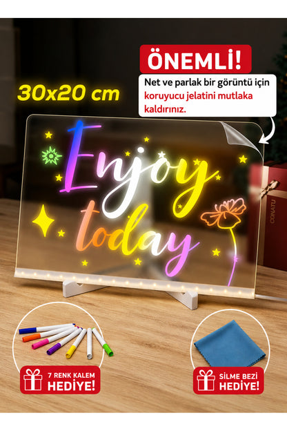 Ledli Ayarlanabilir Standlı Çizim Tableti 30x20 cm