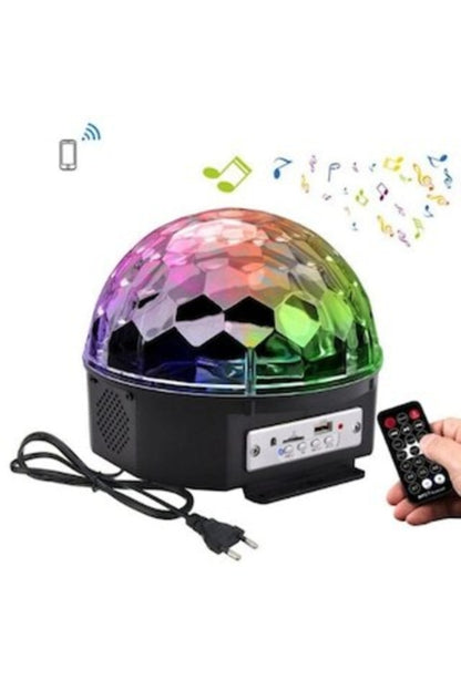 Hoparlör Disco Sahne Disko Topu Bluetooth Usb Led Işıklı Mp3