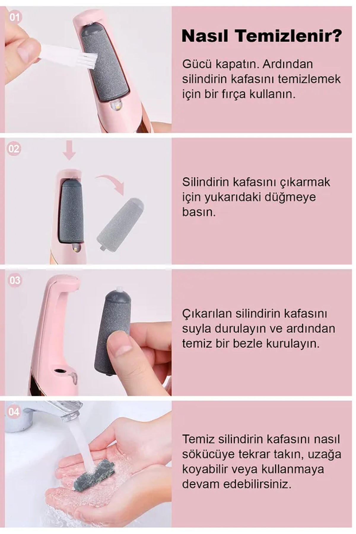 Elektrikli Ayak Değirmeni Ölü Cilt Çıkartma Ayak Topuk Törpüsü Usb Uyumlu Şarjlı