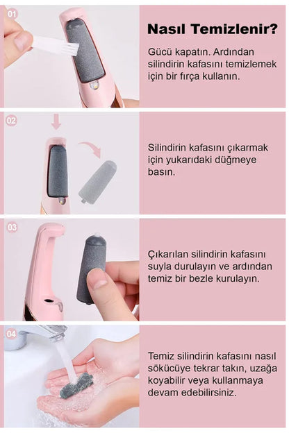 Elektrikli Ayak Değirmeni Ölü Cilt Çıkartma Ayak Topuk Törpüsü Usb Uyumlu Şarjlı
