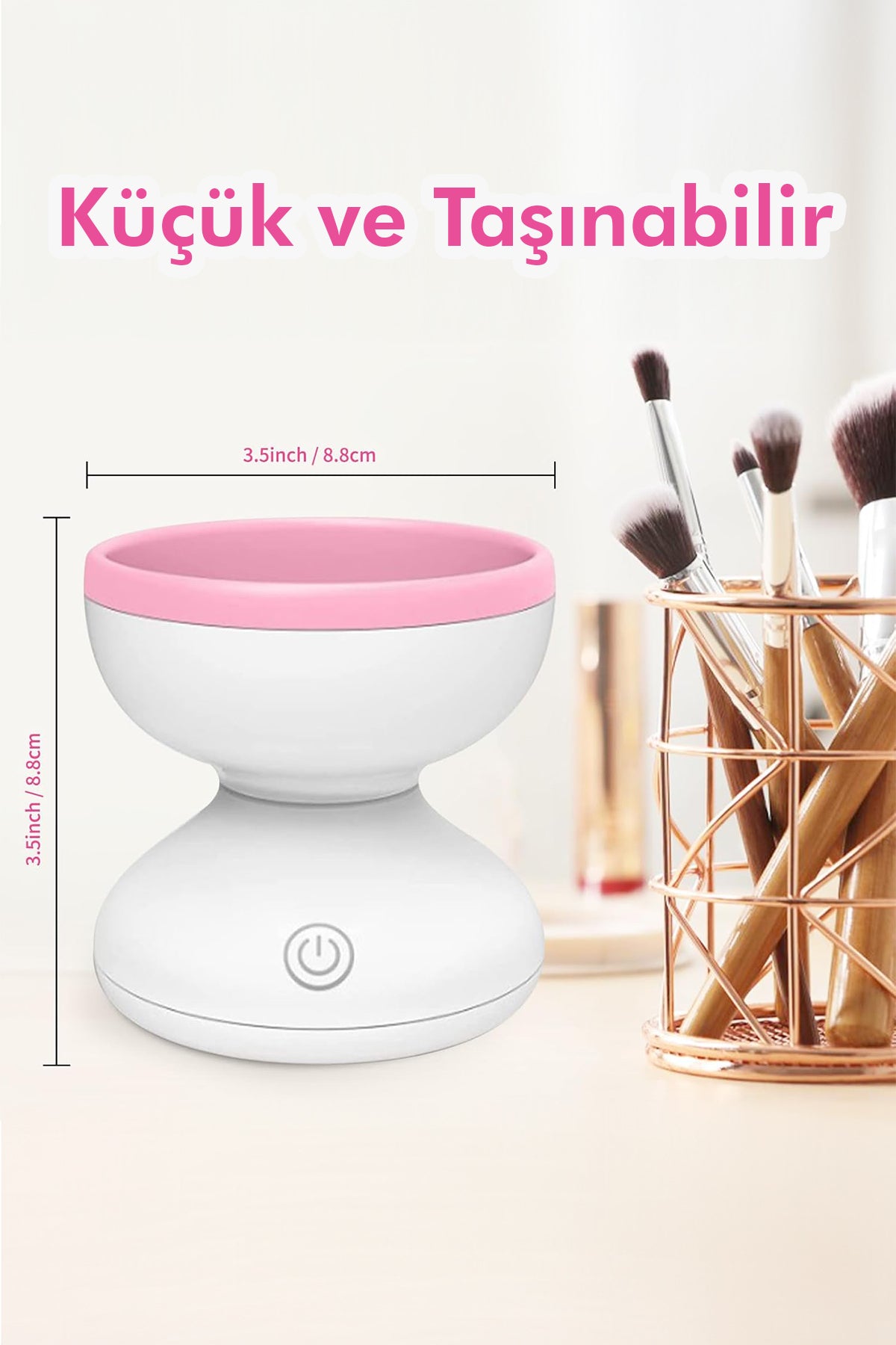 Otomatik Makyaj Fırça Yıkama Makinesi – USB Şarjlı, Pratik ve Hızlı Temizlik