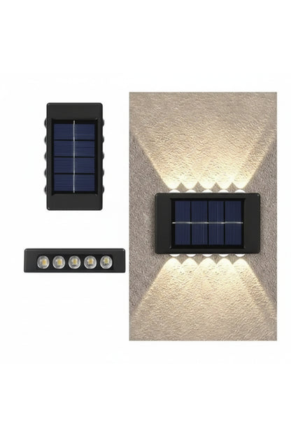 Solar Güneş Enerjili Çift Yön Dış Mekan Duvar Lambası Suya Dayanıklı Bahçe Balkon Aydınlatma Apliği