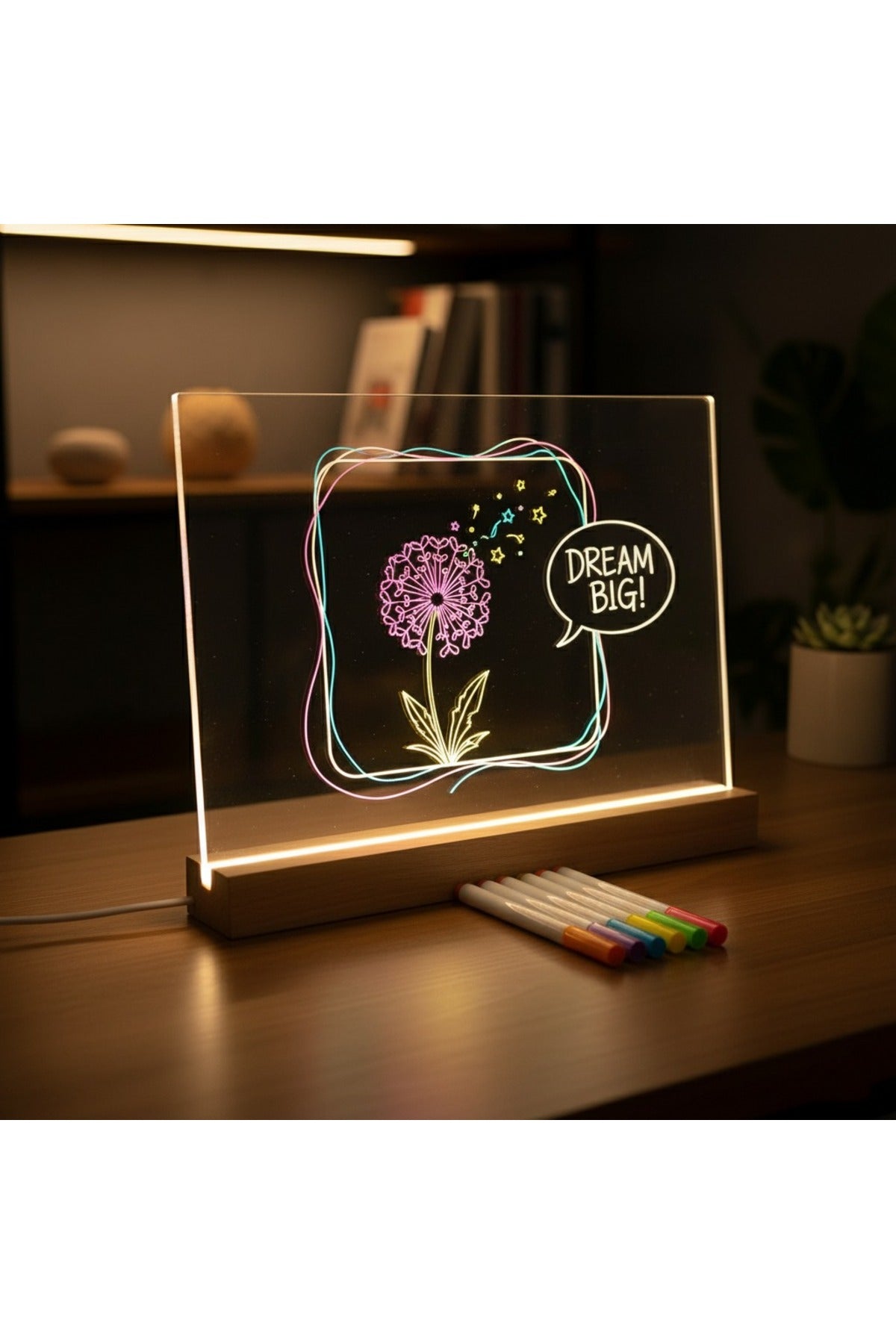 Eğitim ,reklam , Sunum , Öğrenci Yazı Yazma Vb. Çok Amaçlı LED Işıklı Yazı Tahtası ( 20x30)