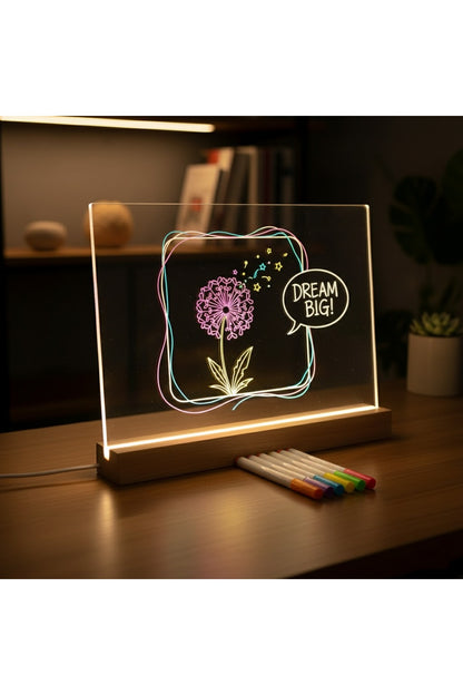 Eğitim ,reklam , Sunum , Öğrenci Yazı Yazma Vb. Çok Amaçlı LED Işıklı Yazı Tahtası ( 20x30)