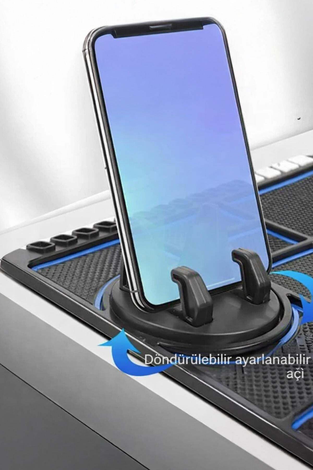 Araç İçi Kaydırmaz Ped 3D Numaratör Telefon Tutuculu Torpido Kaydırmaz XL Kare