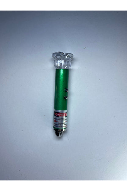 Kırmızı Lazer El Feneri 5 Fonksiyonlu Renkli Işık Mini Lazer Anahtarlıklı 3 Adet Pil Hediyeli