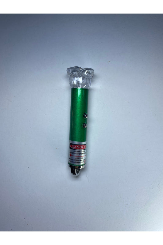 Kırmızı Lazer El Feneri 5 Fonksiyonlu Renkli Işık Mini Lazer Anahtarlıklı 3 Adet Pil Hediyeli