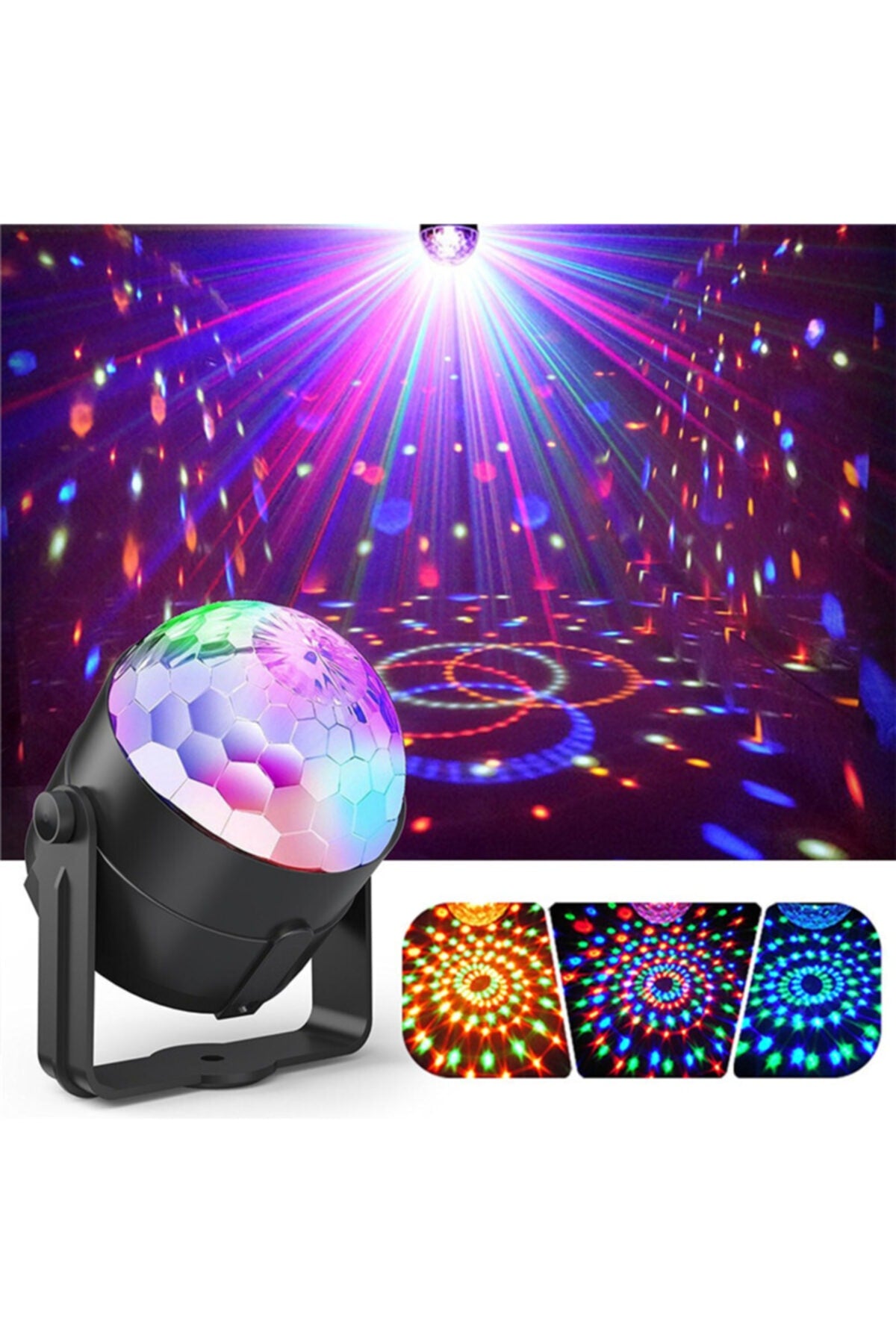 Led Kristal Küre Disko Topu 3 Renk
