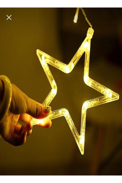 138 Ledli Yıldız Perde Işık 3 M Yılbaşı Işığı Led Işık Saçak Led Yılbaşı Perde Led
