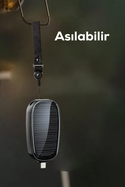 Solar Enerjili 1200mAh Taşınabilir Power Bank - Acil Durumlarda Kesintisiz Şarj