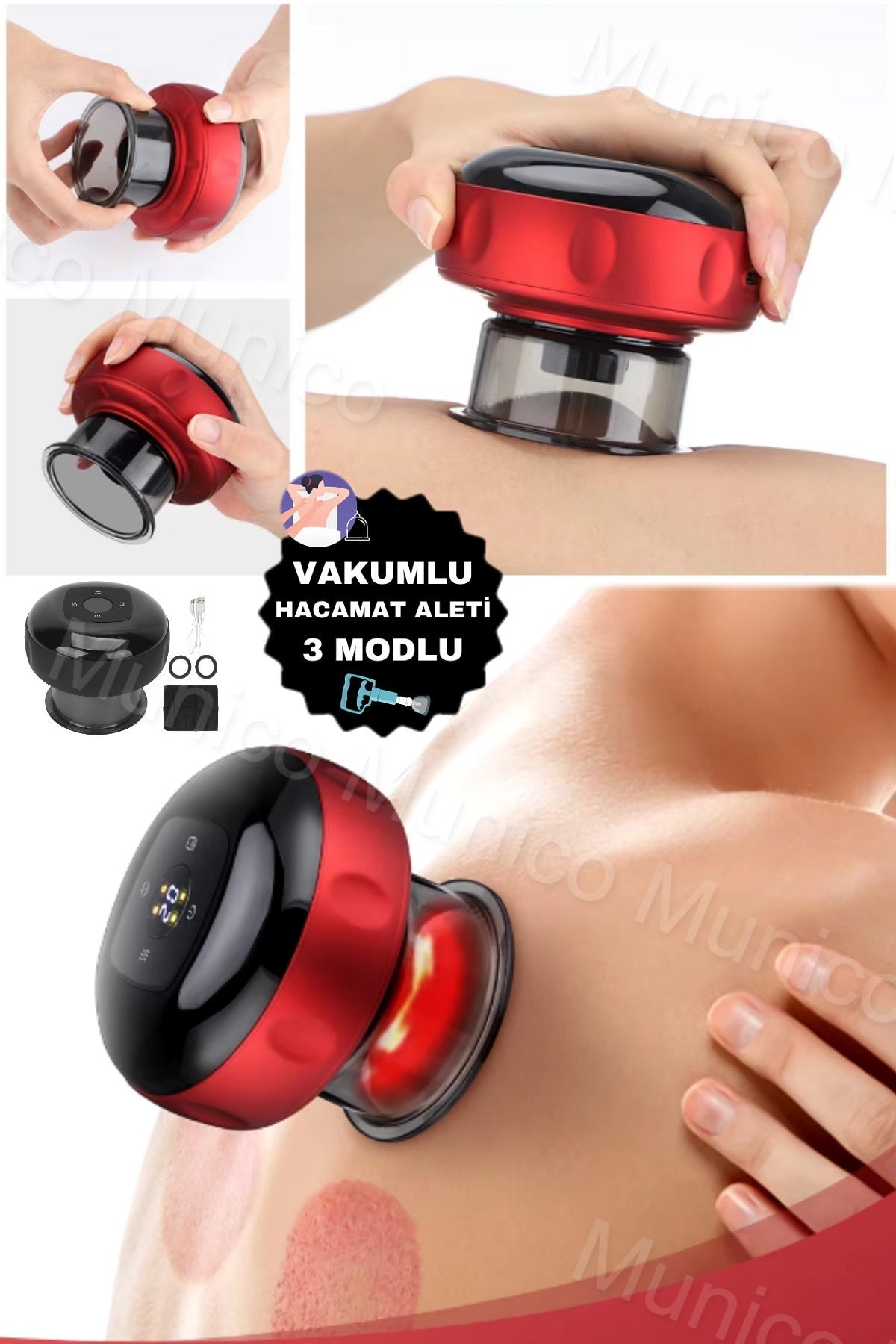 Akıllı Vakumlu Hacamat Cihazı – Sabit Sıcaklık ve Isıtmalı Kupa Terapi Masaj Aleti
