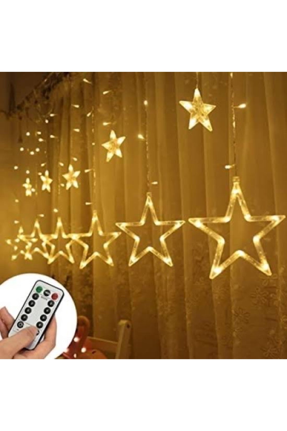 Dekoratif Perdelik yıldızlı Peri Led Gün Işığı Dekor Mekan Süsleme Ev Romantizm Işığı led ışık