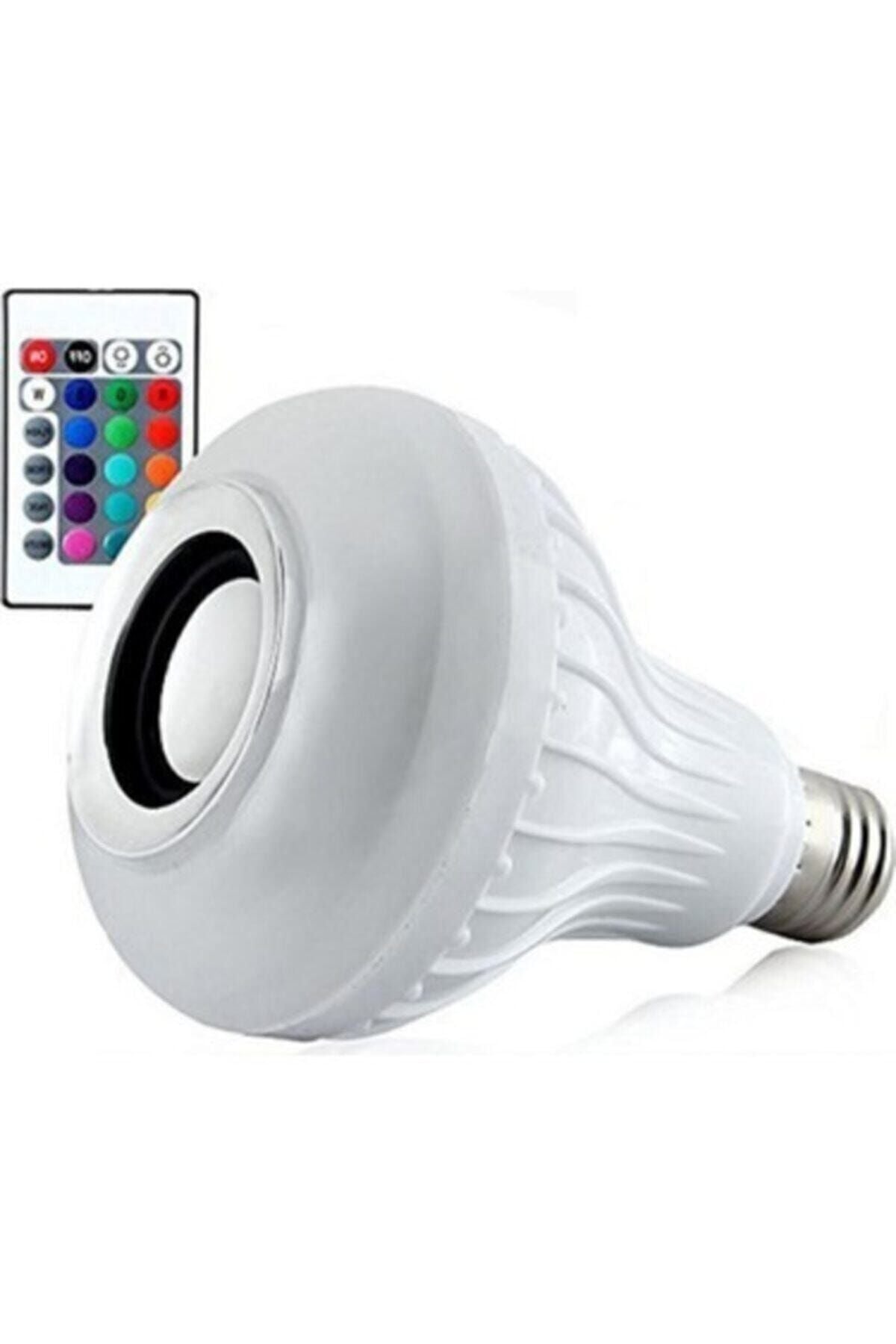 Bluetooth Hoparlör Rgb Ledli Lamba Kumandalı Mp3 Çalar Ampul Renkli Ampul