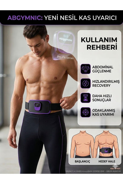 Abgymnic Karın Kası Şekillendirici EMS Kemeri - Elektronik Zayıflama ve Egzersiz Cihazı