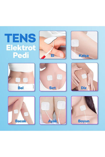 5 Paket, 20 Adet Tens Elektrod Pedi 5x5 Cm Extra Güçlendirilmiş Yapışkanlı Dayanıklı Köpük Yüzey