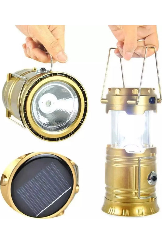 Solar Şarjlı LED Kamp Lambası – Taşınabilir Fener, Güçlü Işık, Şarjlı ve Güneş Enerjili Kamp Feneri