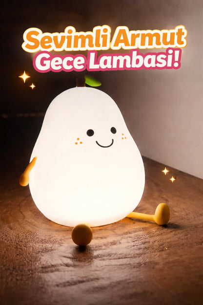 Sevimli Armut Gece Lambası – Yumuşak Işık, Çocuk Odası ve Dekoratif LED Lamba