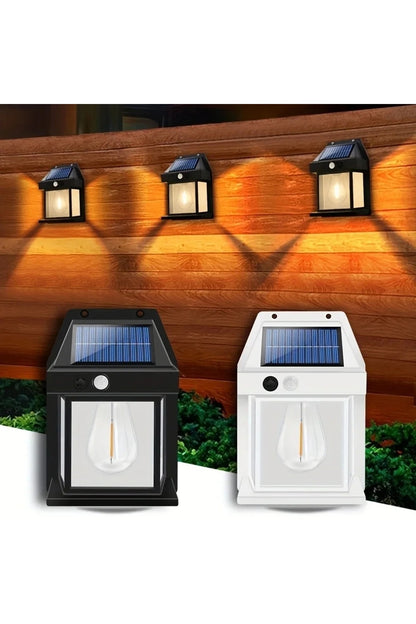 Sensörlü Kendiliğinden Yenilenebilir Güneş Enerjili Bahçe Duvar Aydınlatması IP65Su Geçirmez Lamba