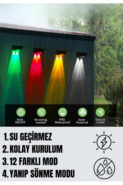 Yeni Model Solar Bahçe Aydınlatması Güneş Enerjili Duvar Lambası Merdiven Veranda Dekoratif Aplik