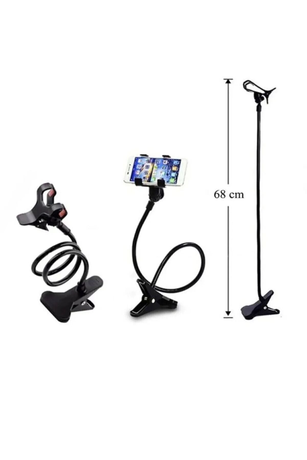 68 cm Esnek Boyunlu Mandallı Telefon Tutucu Stand