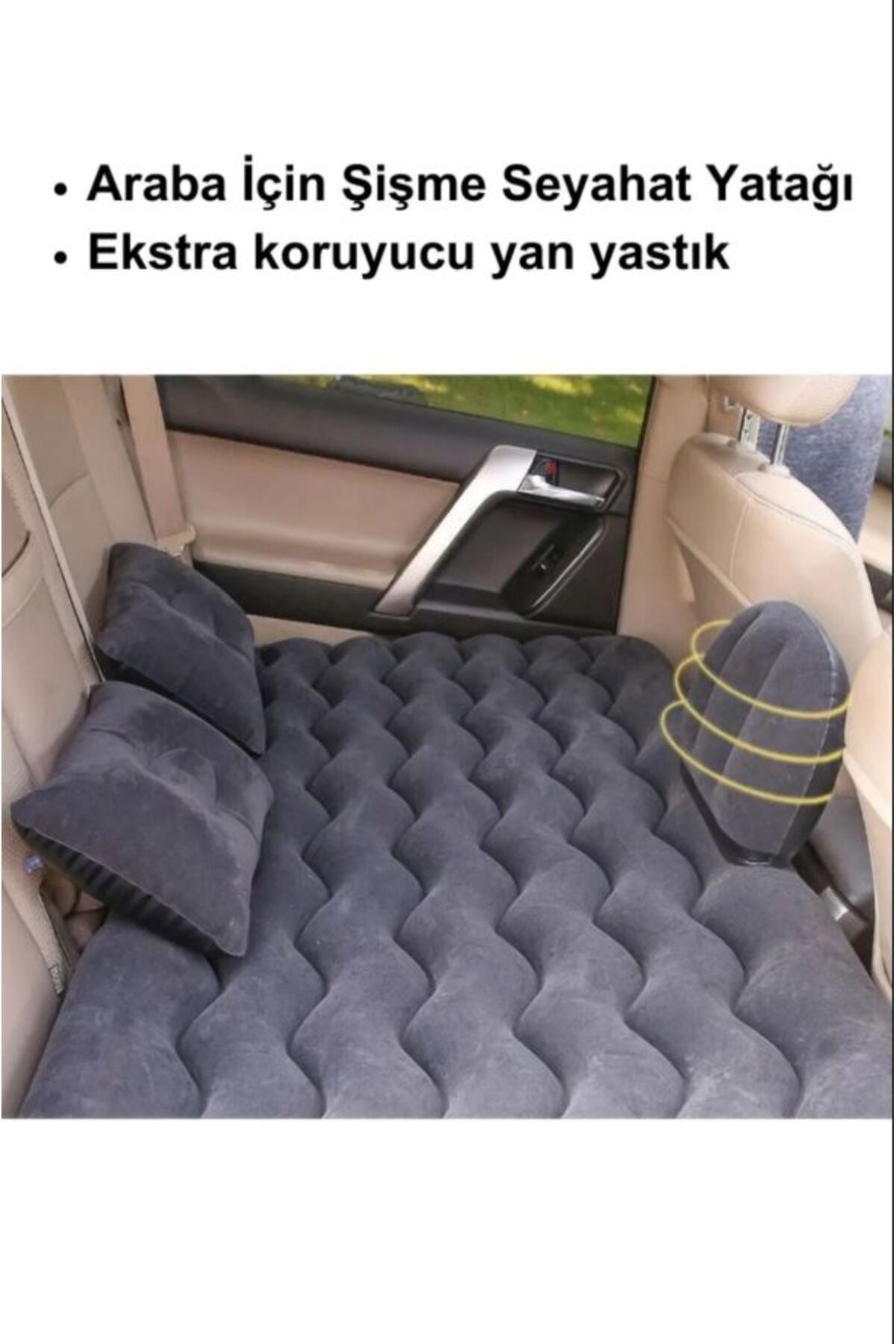 Şişme Yatak Araba Ve Kamp Yatağı Çanta Elektrikli Pompa Tamir Kiti Ve Yastıklı Yatak Seti
