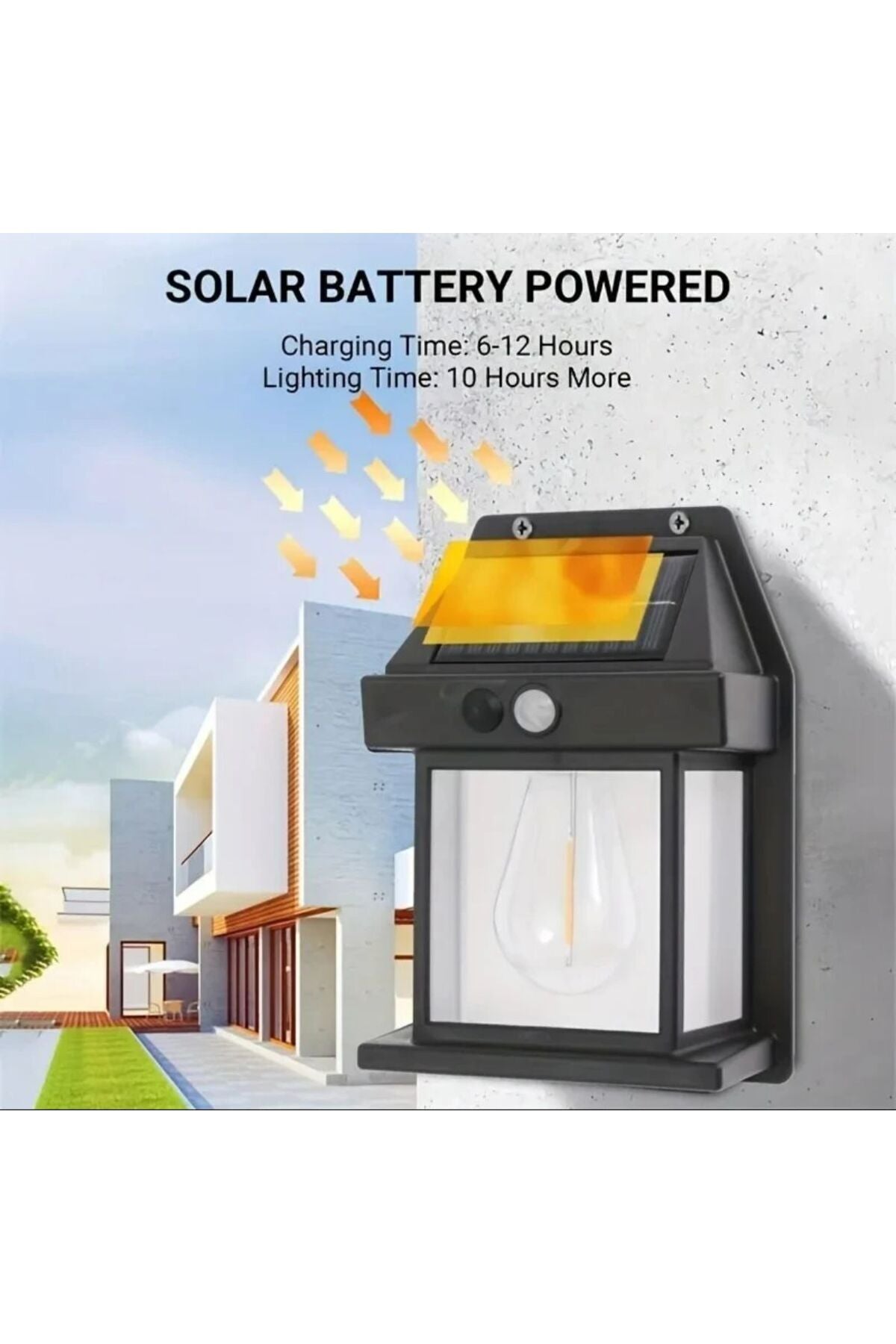 Ampül Moldel Solar Duvar Lambası Dış Cephe
