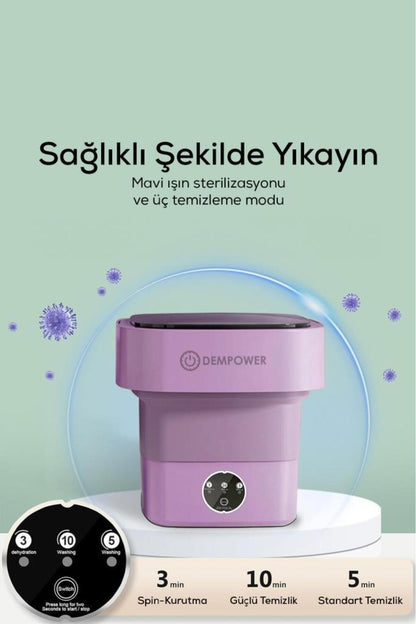 Katlanabilir Çamaşır Makinesi - Seyahat, Kamp ve Küçük Yaşam Alanları İçin İdeal