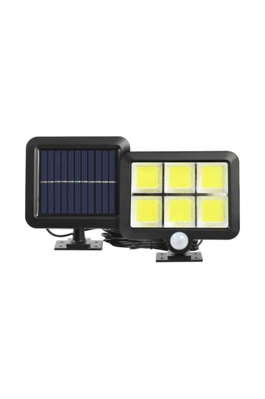 Güneş Enerjili 2'li COB LED Projektör Lamba Seti | Solar | Hareket Sensörlü Dış Mekan Aydınlatma